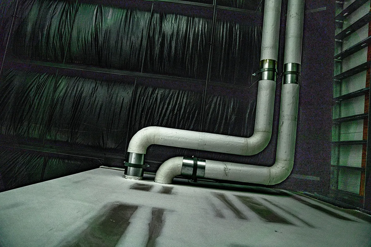 Insulated run along a wall