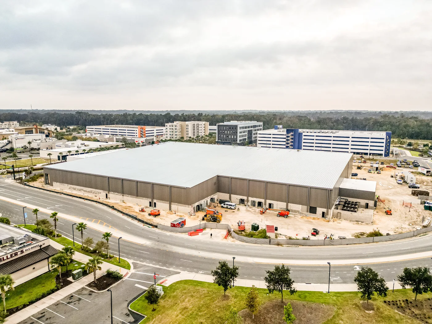 Commercial development in Gainesville, FL during mechanical system installation